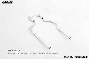 All SS304 / Cat Downpipe With Heat Shield+Front Pipe (Downpipe Back)